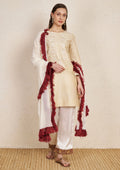 Ivory PST Kurta Set with Satin Pants