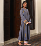 Raass Indigo Blue Embroidered Handwoven Cotton Kurta with Pant Set