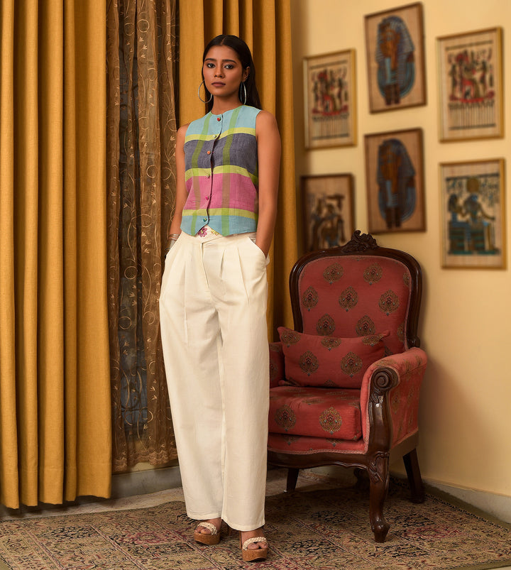 Raass Heritage Handwoven Cotton Waistcoat and Trouser Set