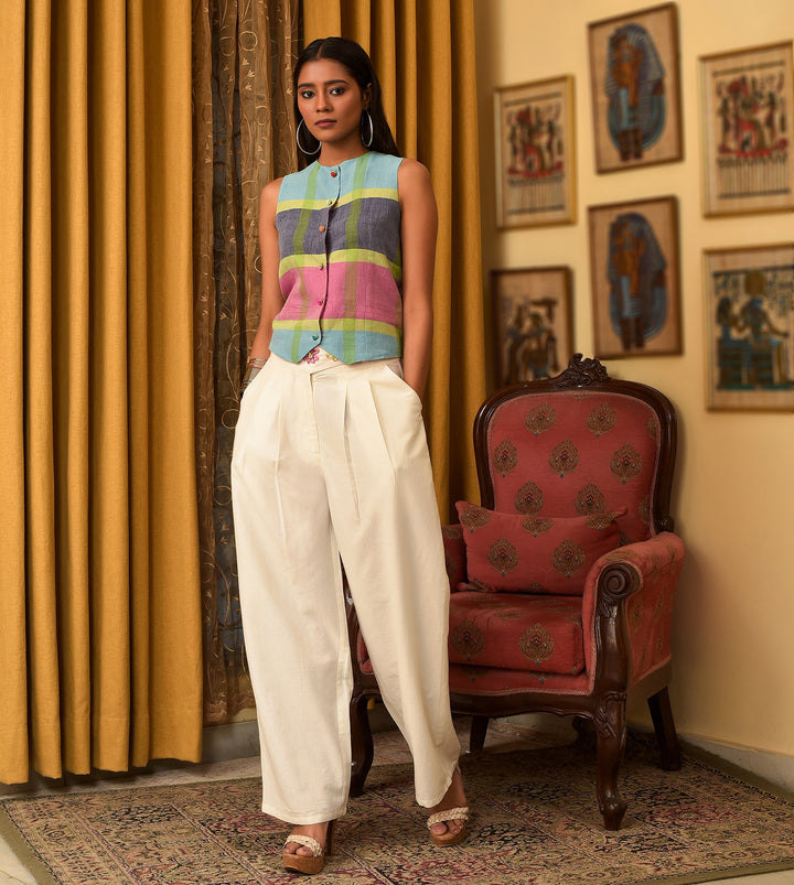 Raass Heritage Handwoven Cotton Waistcoat and Trouser Set