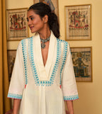 Raass Ivory Charming Handwoven Cotton Kurta with Pant Set