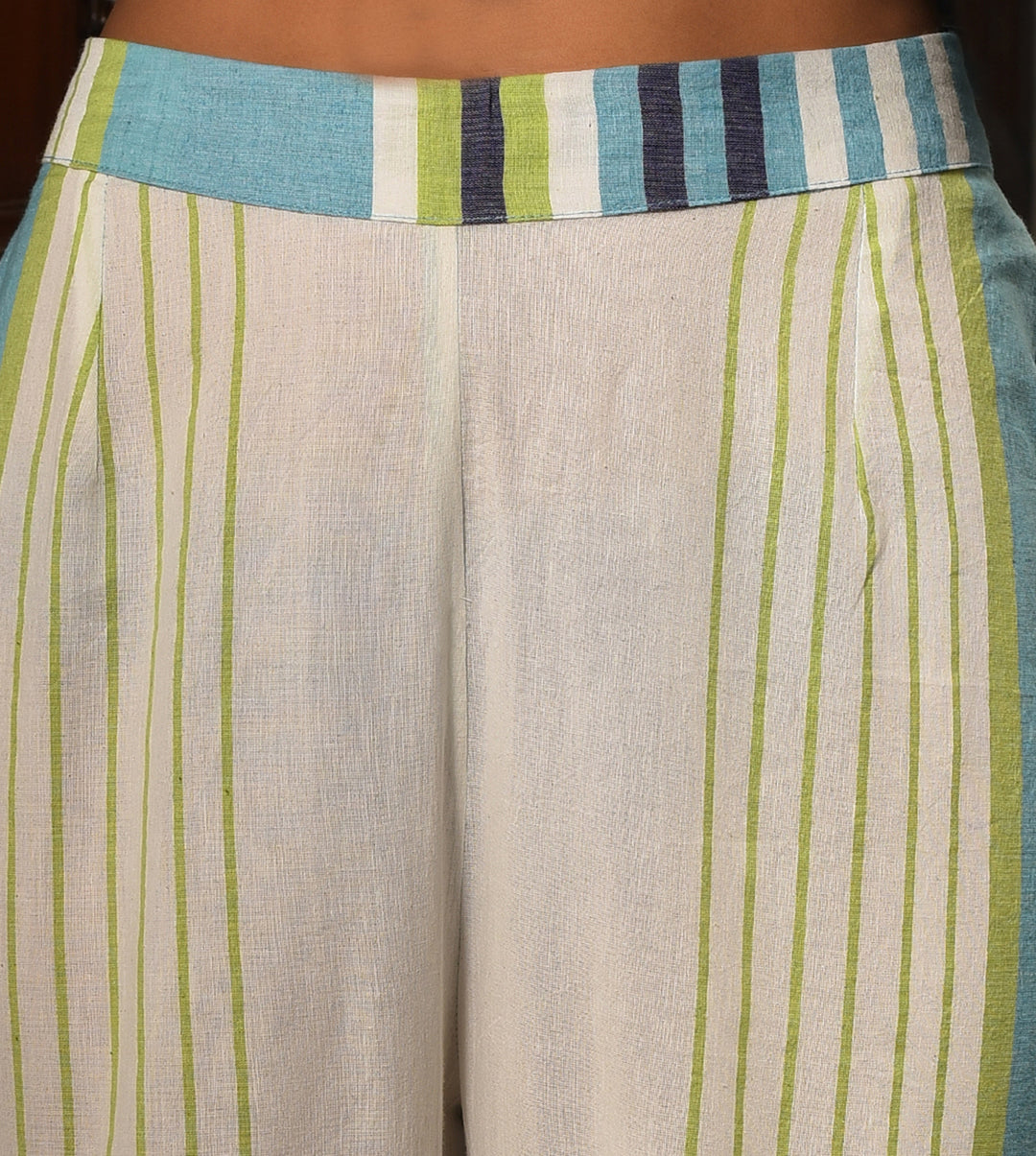 Raass Striped Flawless Handwoven Cotton Kurta with Pant Set