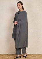 Minimal Grey Draped Kurta Set