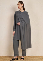 Minimal Grey Draped Kurta Set