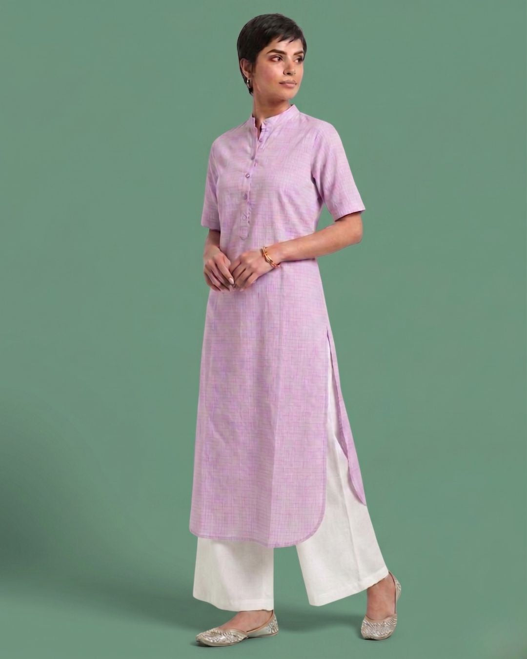 Black Currant Ice Cream Cotton Kurta
