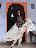Monochrome Floral Printed Cotton Kurta Set