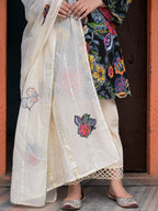 Monochrome Floral Printed Cotton Kurta Set