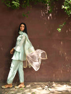 Pastel Mint  Georgette Short Kurti Set