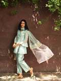 Pastel Mint  Georgette Short Kurti Set