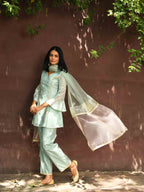 Pastel Mint  Georgette Short Kurti Set