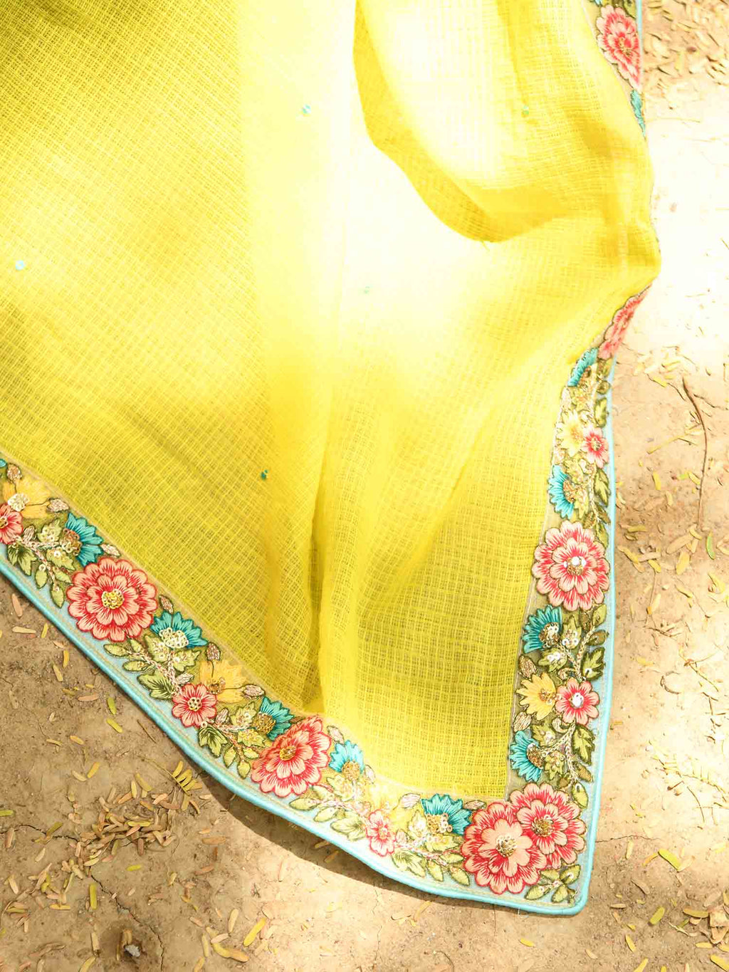 Lime Green Short Kurti Set