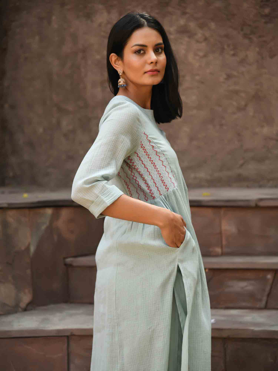 Drool on the Cool cotton kurta pant & dupatta set