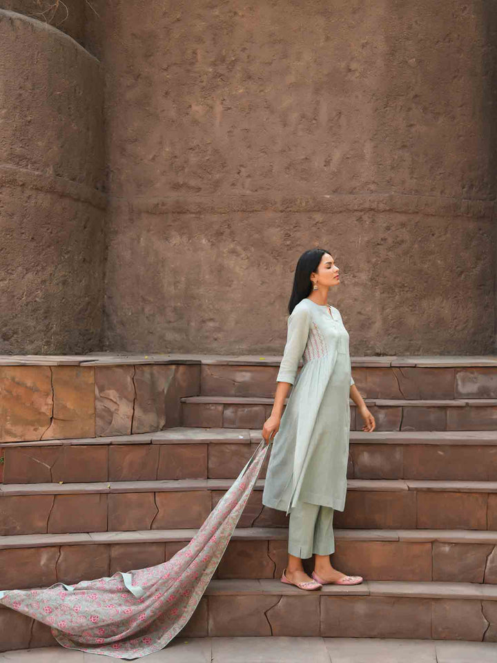 Drool on the Cool cotton kurta pant & dupatta set