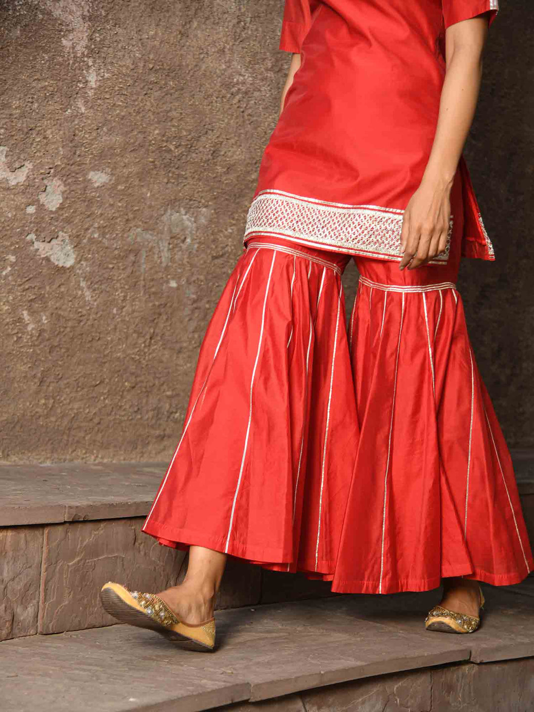 Auspicious Red Sharara Set