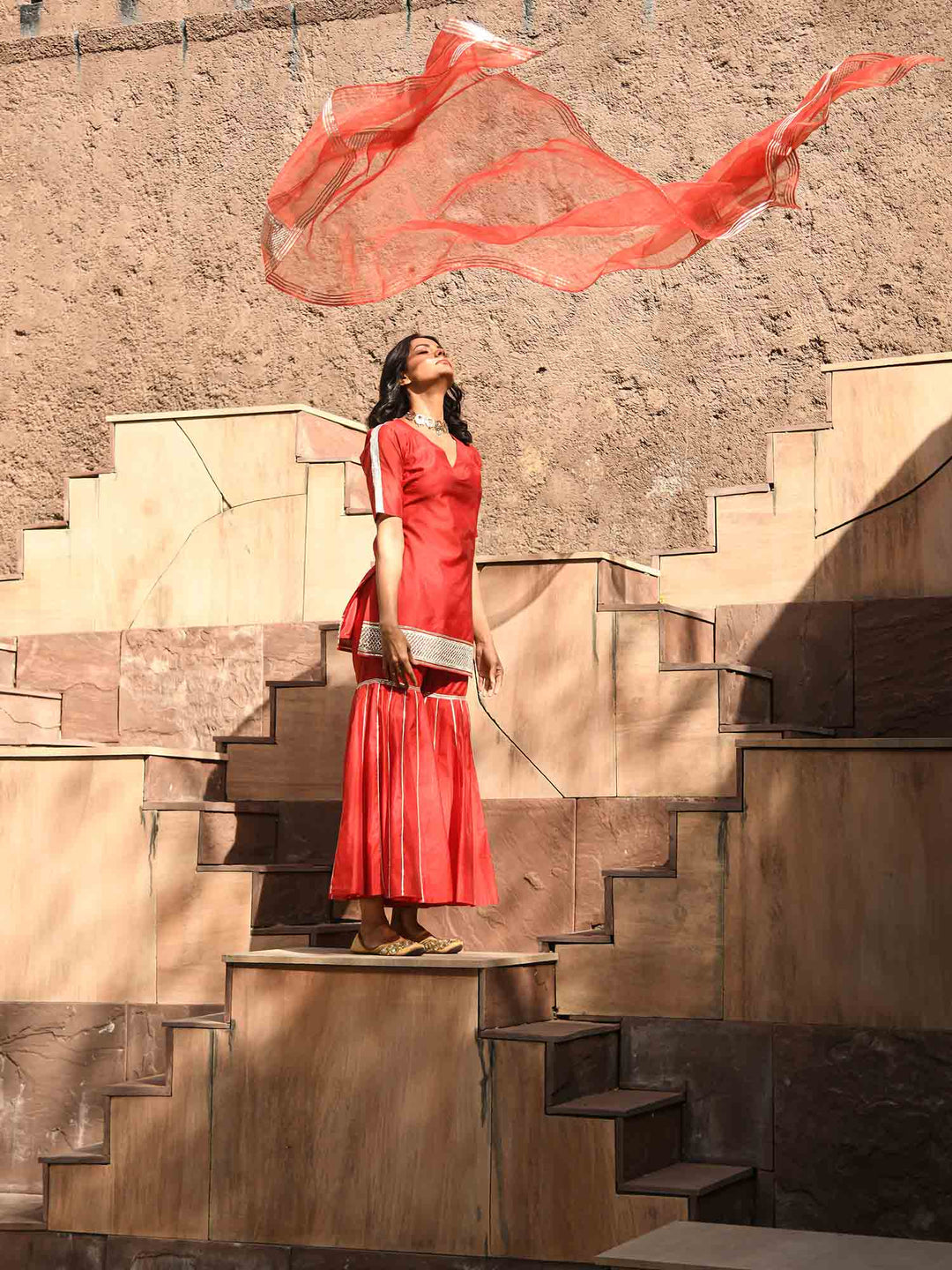 Auspicious Red Sharara Set