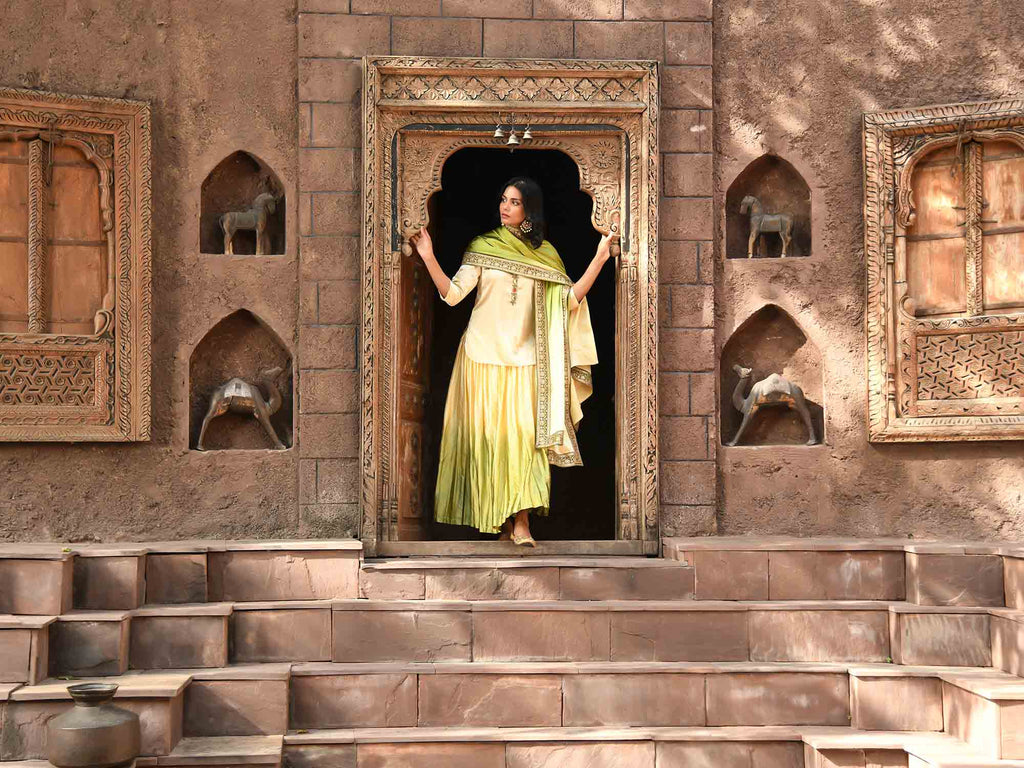 Ombre Satin Lehenga Choli