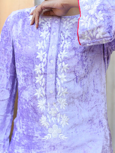 Cover Girl Mauve Kurta Pant & Dupatta Set