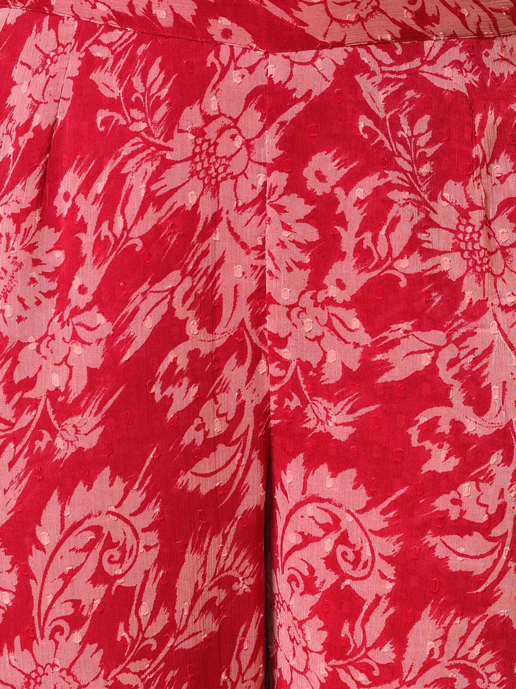 Raspberry & Wine Printed Kurta, Pant & Dupatta Set