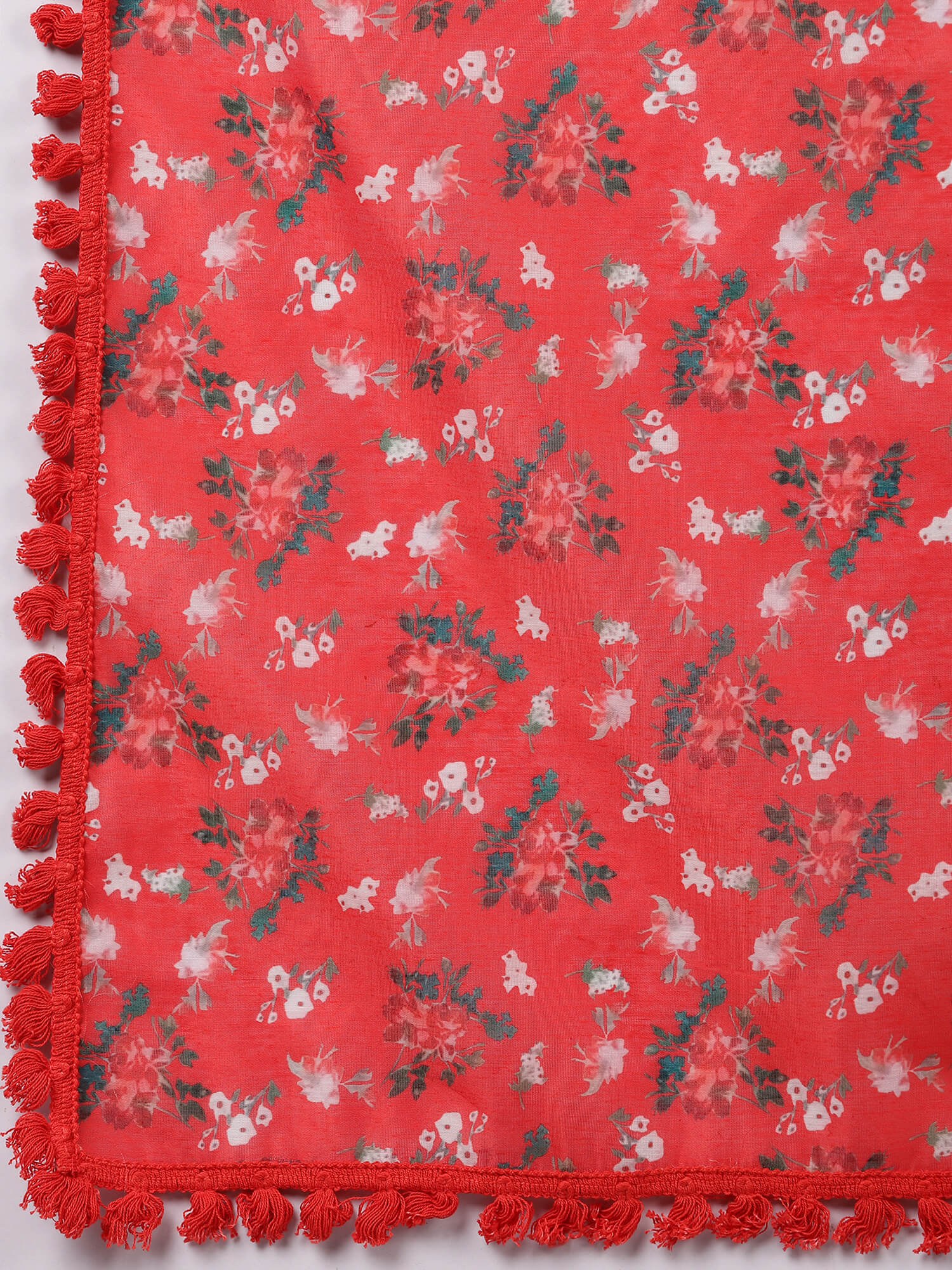 Red Solid Kalidar Kurta And Pant With Dupatta & Camisole