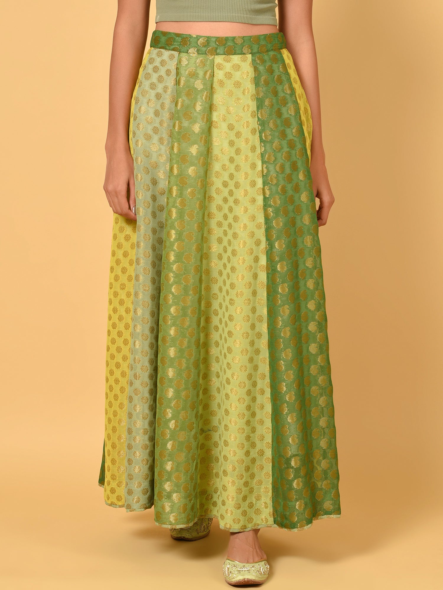 Jacquard Panelled Skirt