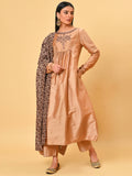 Beige Kurta Pant & Dupatta set