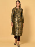 Vivid Black and Gold Kurta Pant and blazer set