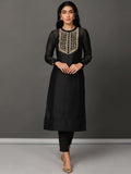 Chanderi Embroidered Kurta & Pant Set