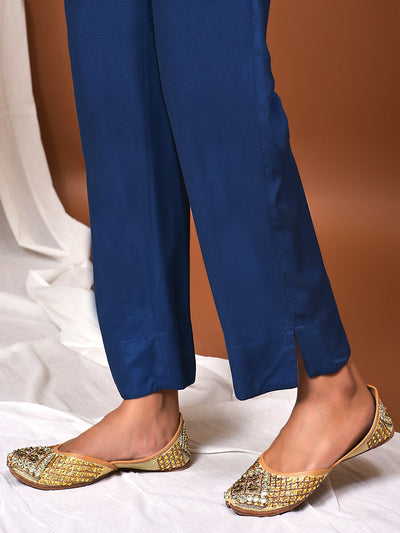 Flow with the Indigo Kurta Pant and Dupatta Set