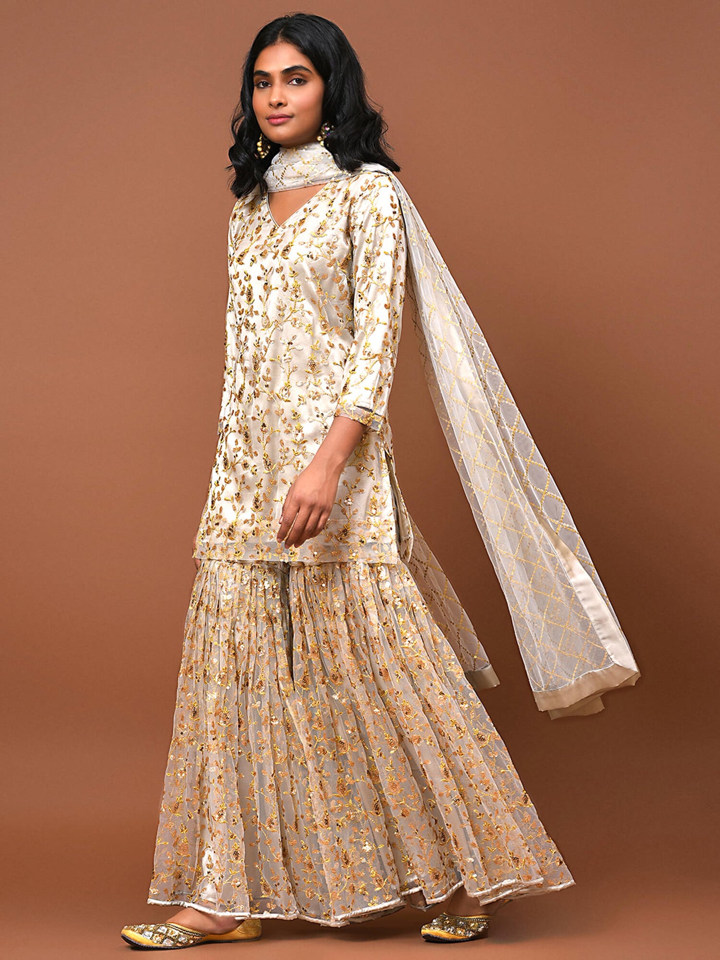 Ivory & Gold Sharara set