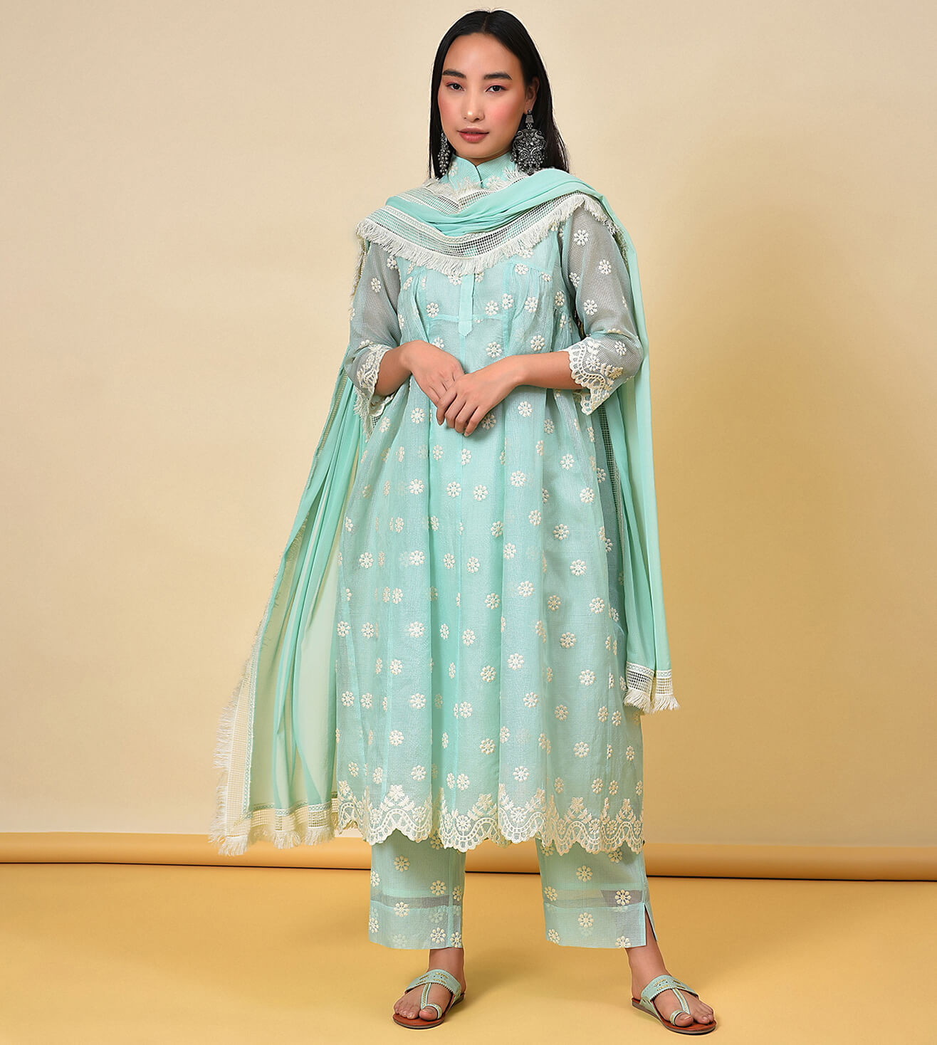 Needle and Lust Kurta Pant & Dupatta Set