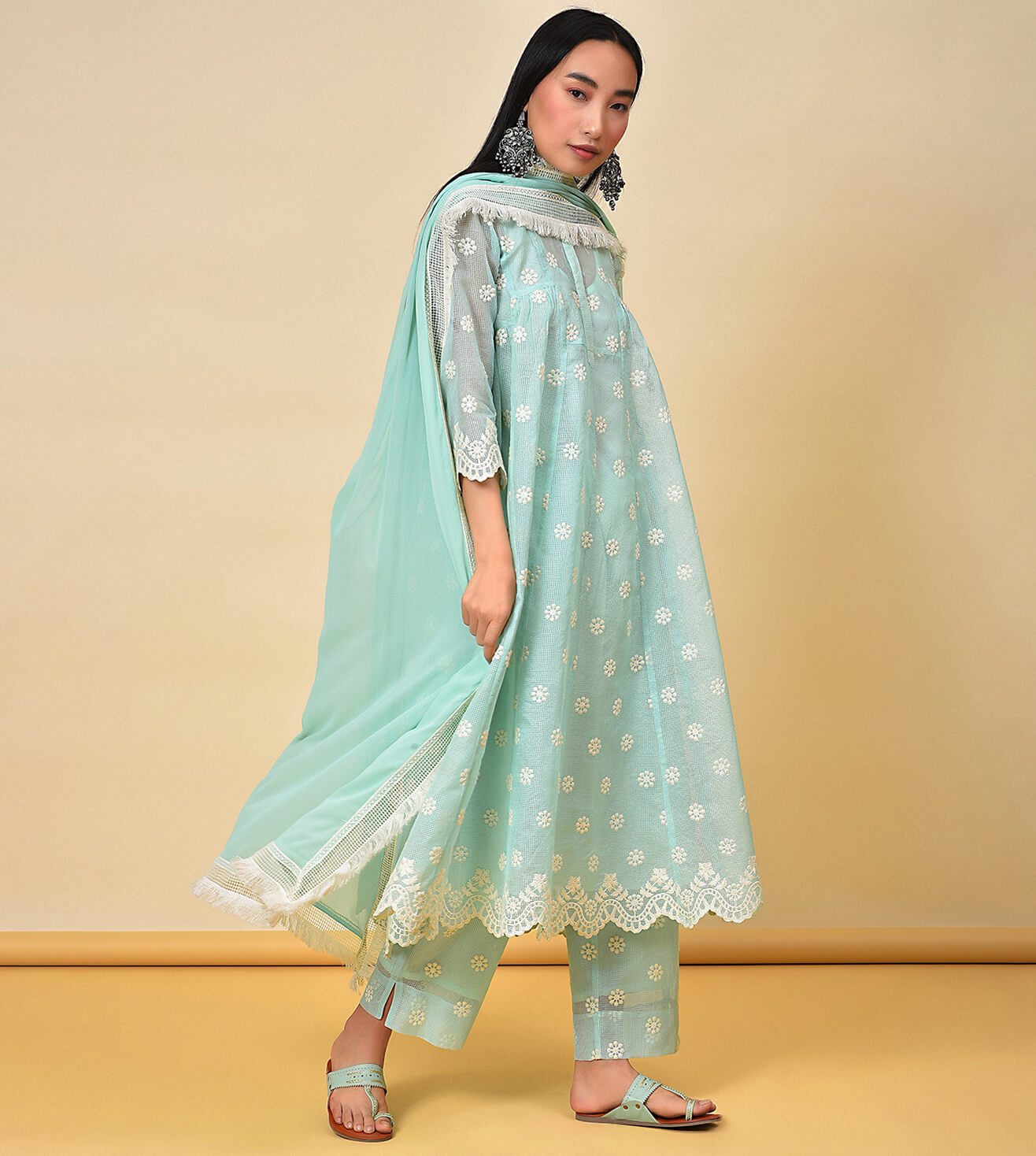 Needle and Lust Kurta Pant & Dupatta Set