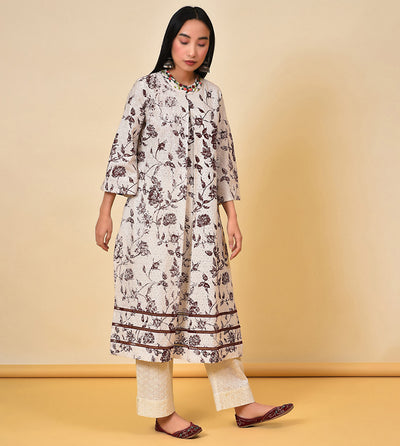 Shine in this Hakoba wine Kurta Pant Set