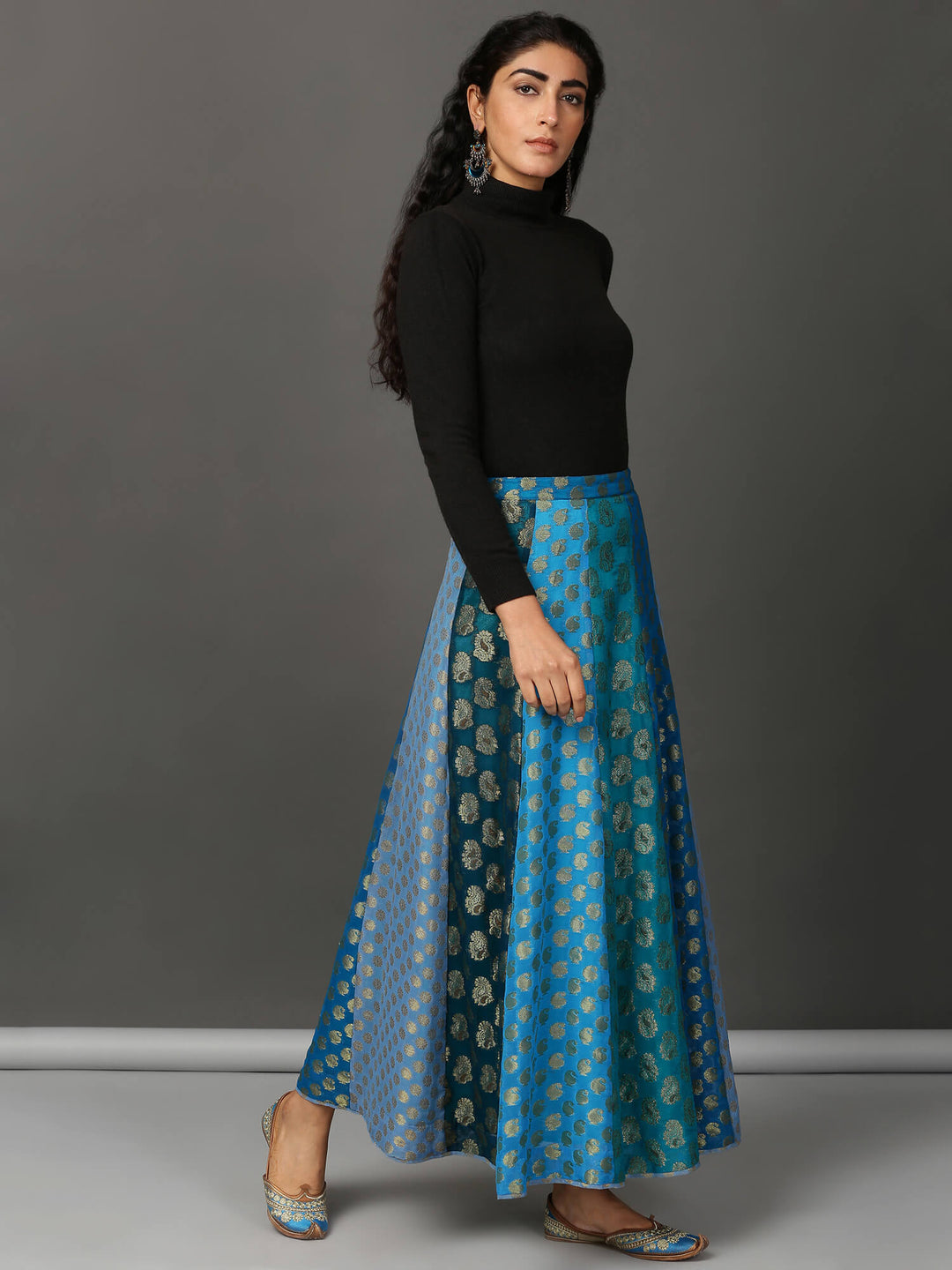 Jacquard Panelled Skirt