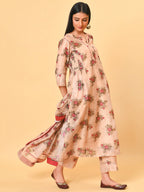 Printed Chanderi Kurta Pant Set