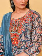 Neel Rust Chanderi Kurta Set