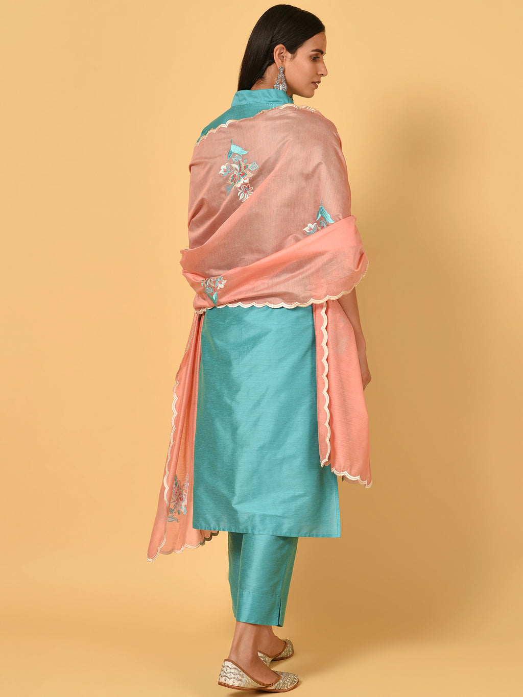 Let’s Toast Art Silk Kurta, Pant & Dupatta Set