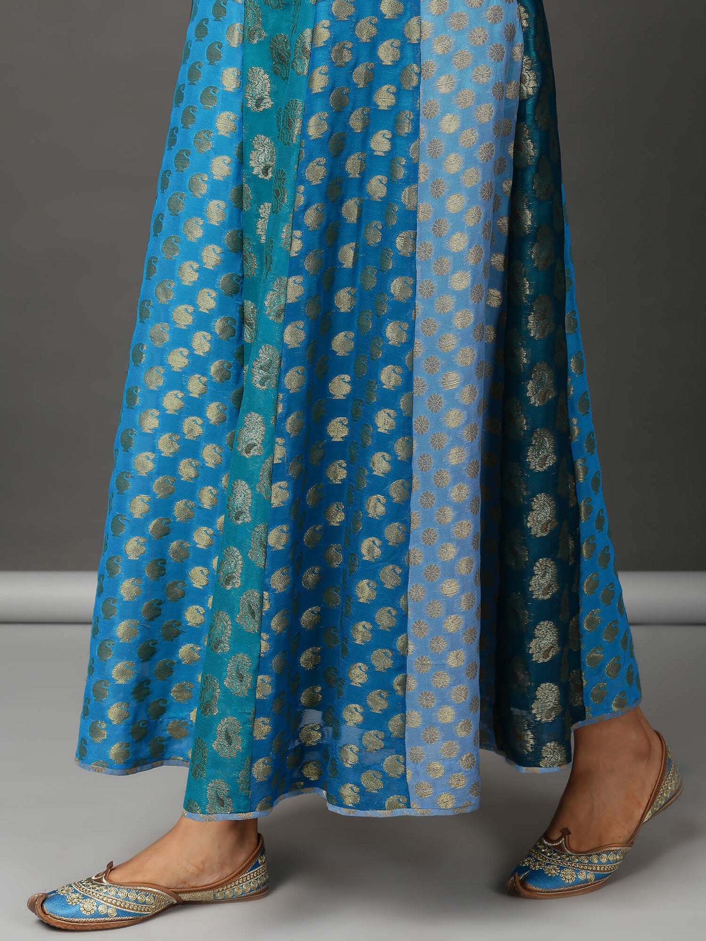 All Blues Jacquard Panelled Skirt