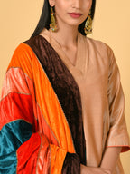 Vivid in this Kurta Pant and Dupatta ensemble
