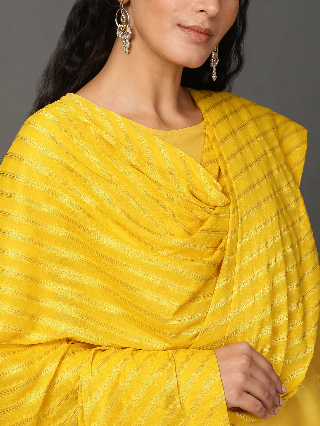 Art Silk Straight Kurta, Pants & Dupatta Set