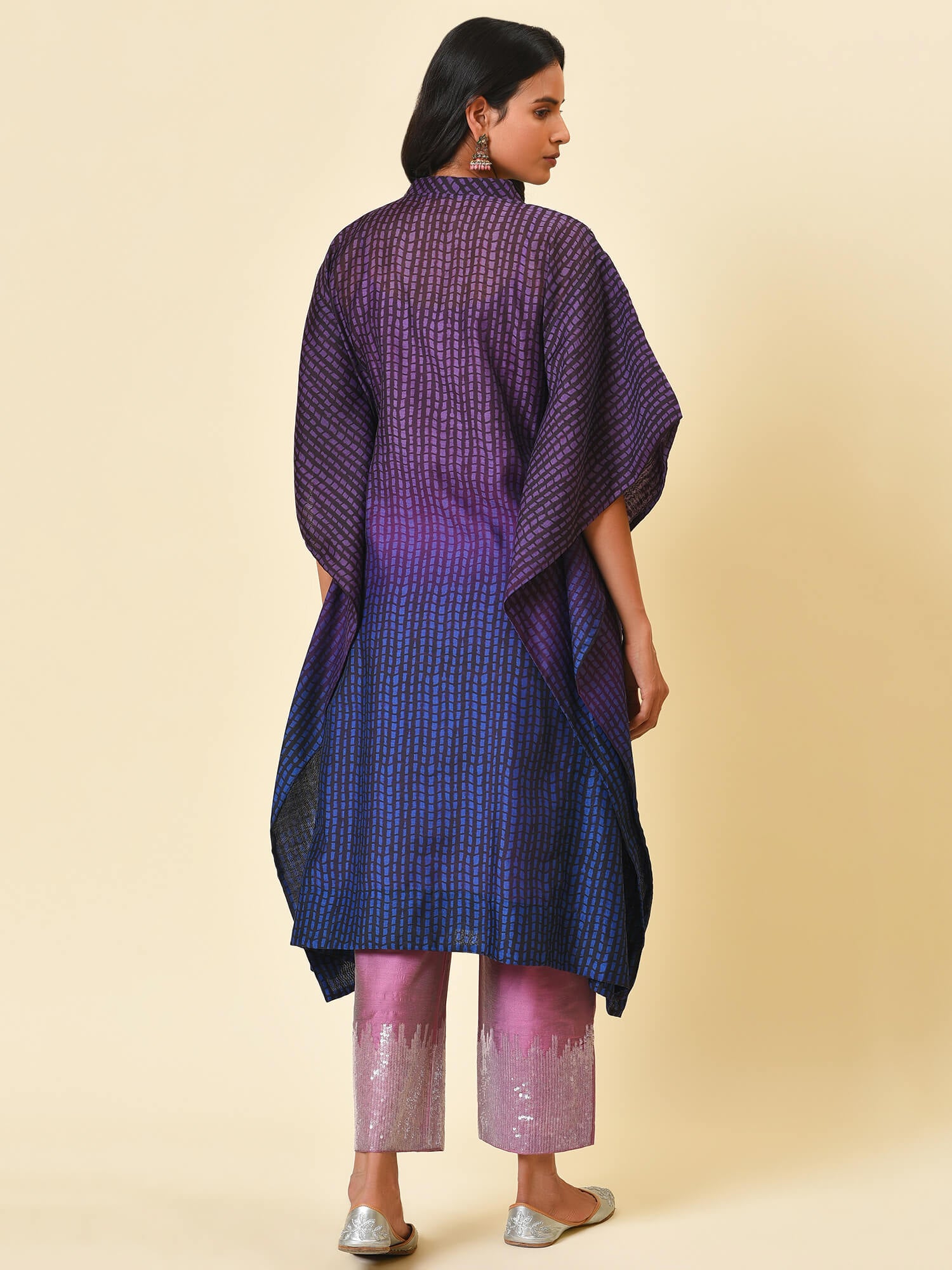 Purple Kaftan Kurta & Pant Set