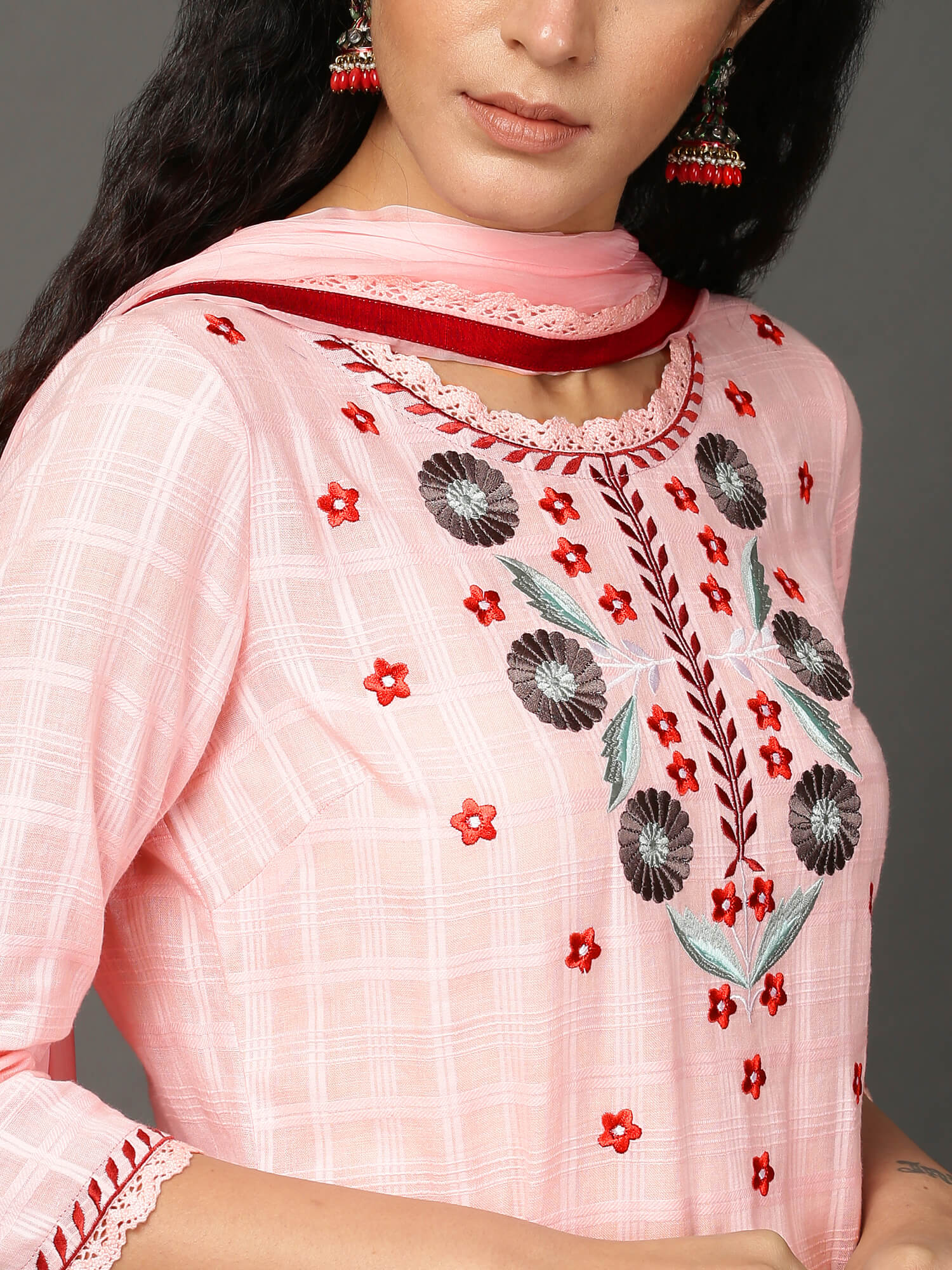 Pink Cotton Kurta & Pants Set