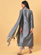 Garden Grey Kurta Pant & Dupatta Set