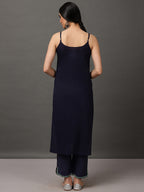 Deep Blue & Turquoise Ikat Kurta And Pant With Dupatta & Camisole