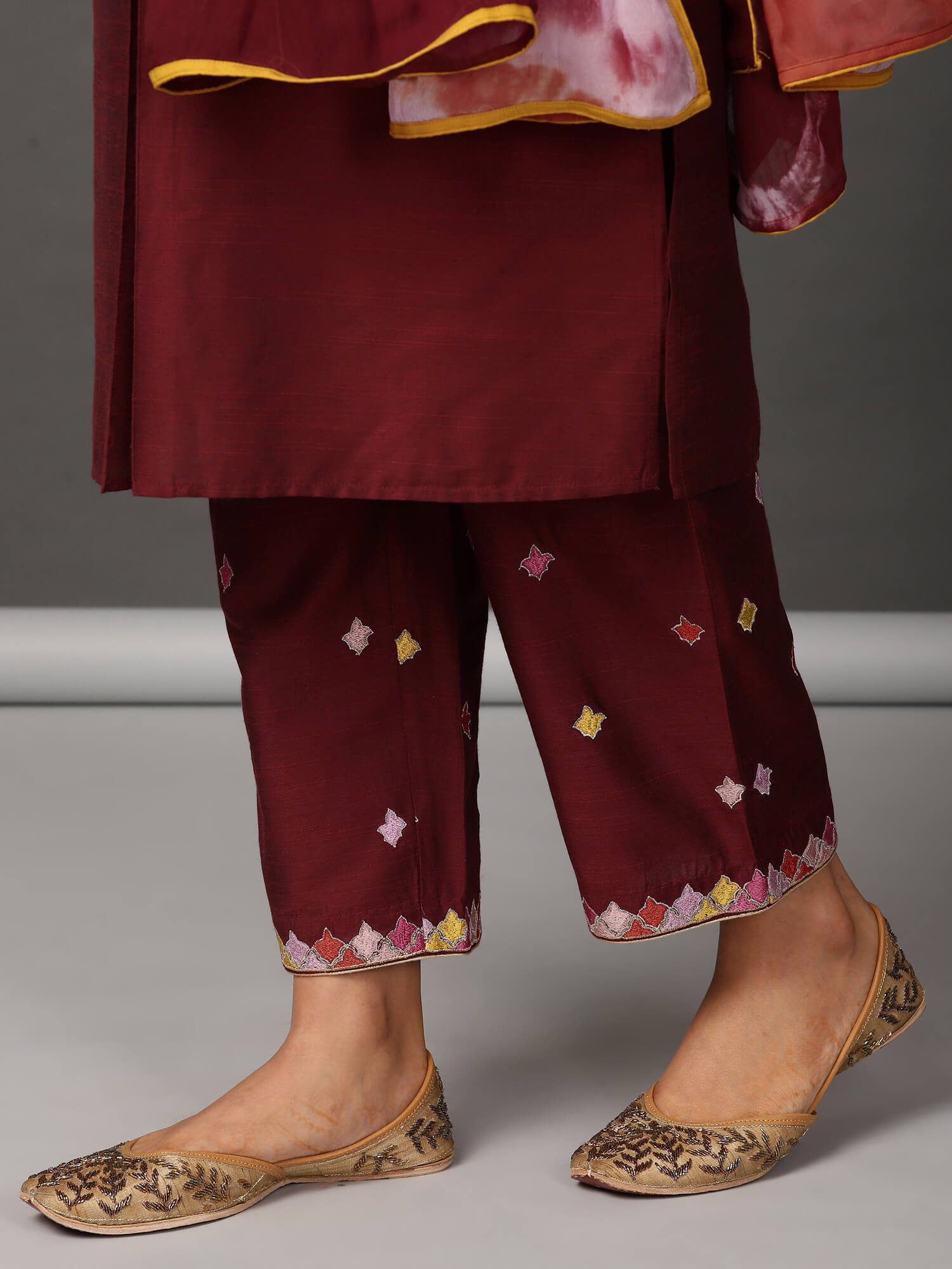 Art Silk Straight Kurta, Pants & Dupatta Set