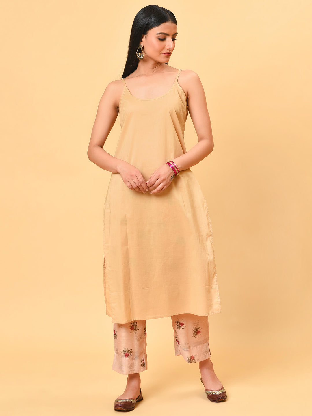 Printed Chanderi Kurta Pant Set