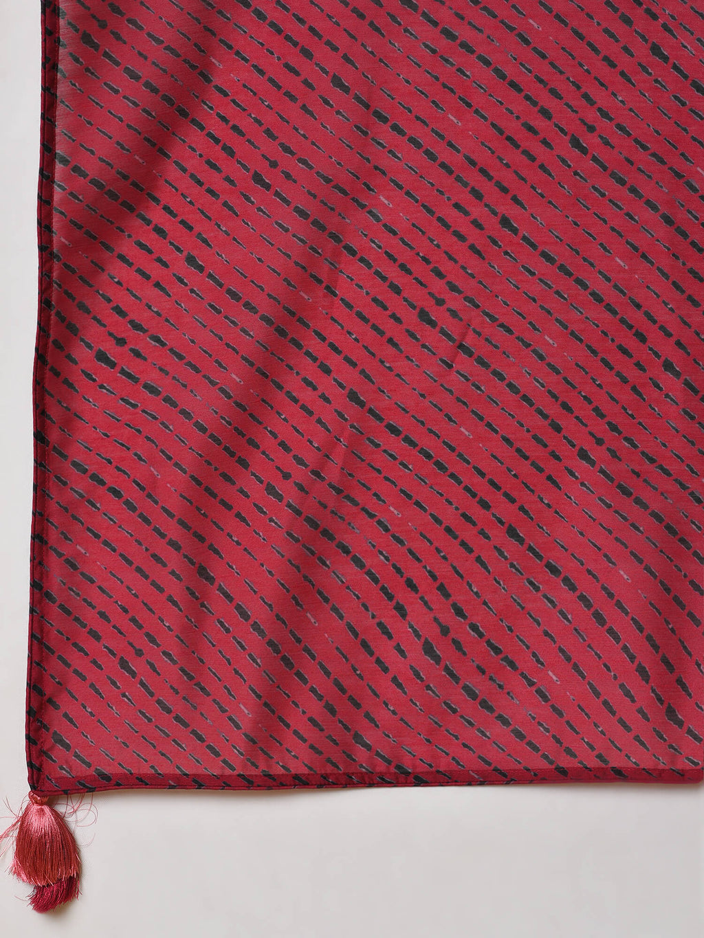 Maroon Shibori chanderi kurta and pant with dupatta