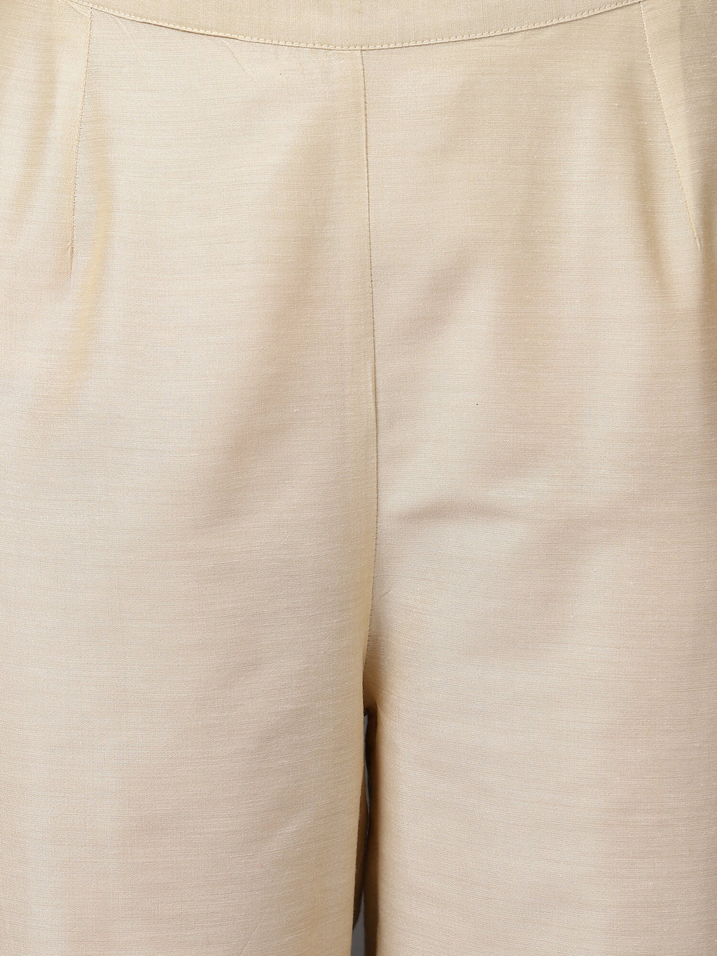 Off White Art Silk Kurta With Pant & Dupatta