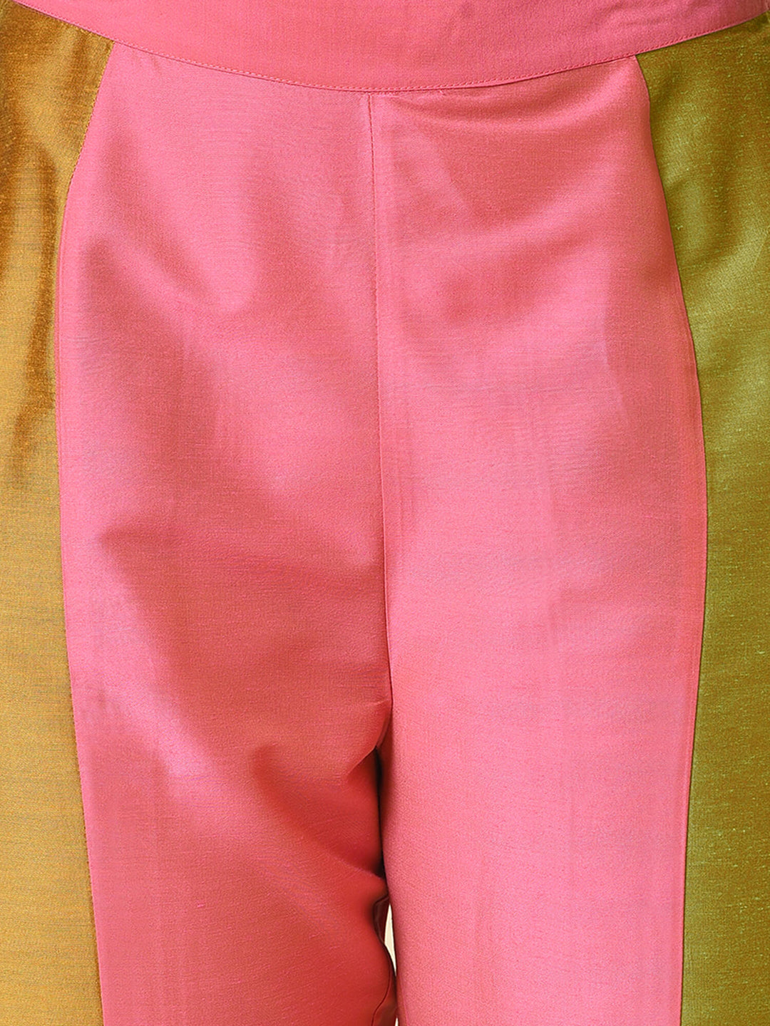 Carefree and colourful printed kurta with colour block pant