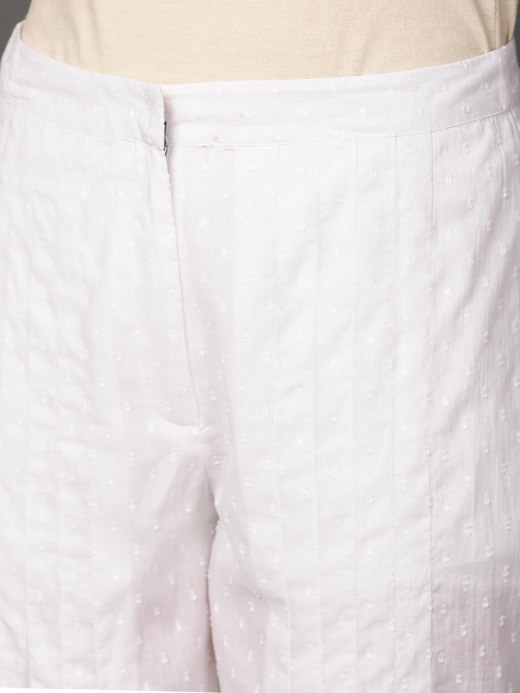 White Schiffly Kurta & Salwar Set