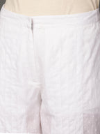 White Schiffly Kurta & Salwar Set